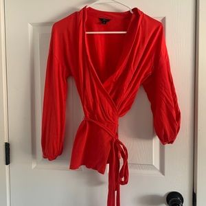 J crew red wrap shirt